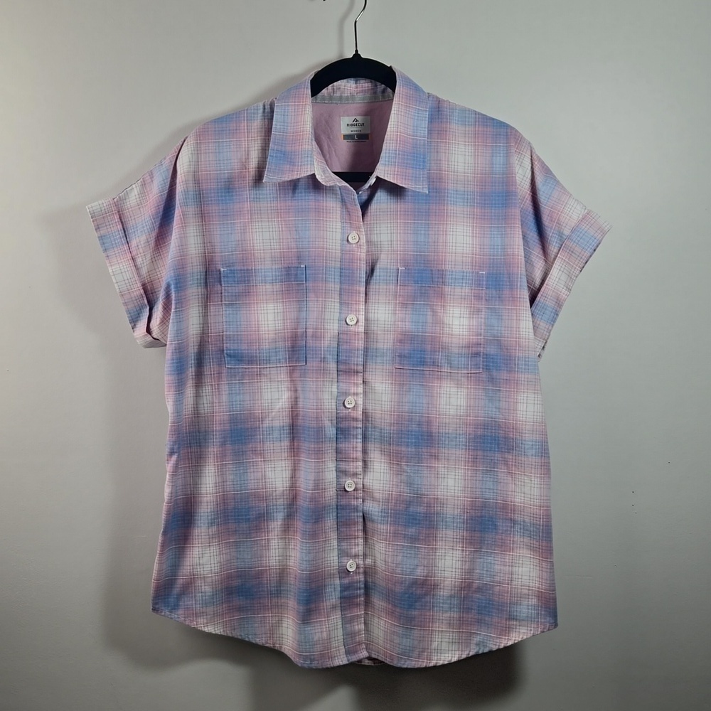Ridgecut Toughwear Pink Plaid Shortsleeve Button-down Top